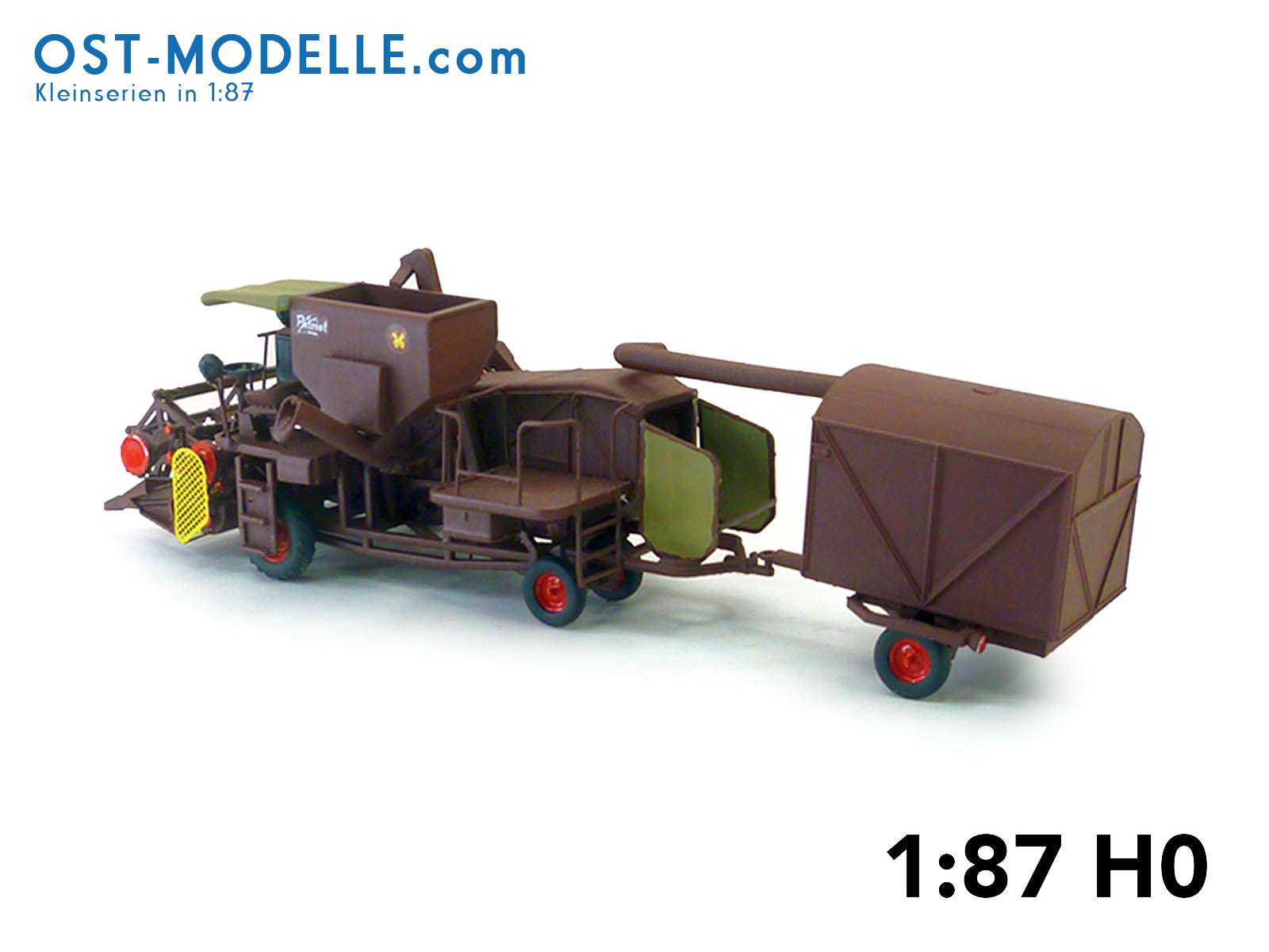 Preview: Mähdrescher E175 mit Spreuwagen rotbraun